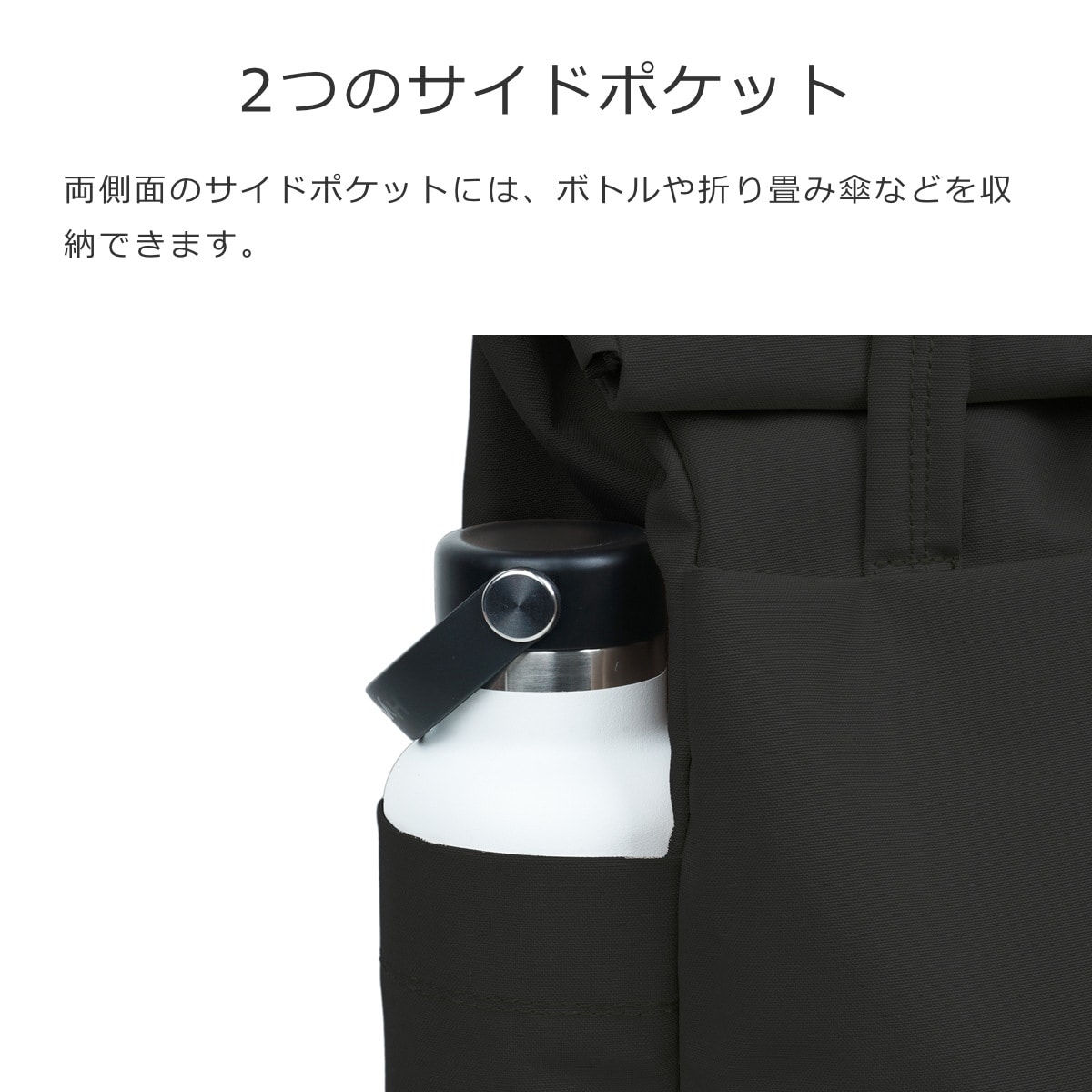 【人気色】 リュック hellolulu マコ MACO 16L ( ハロルル リュックサック ビジネスリュック レディース メンズ バッグ かばん 鞄 バックパック 軽い 撥水 通学 通勤 手提げ PC収納 ロールトップ サイド 背面 ポケット おしゃれ ) 【FlatBlack】 FlatBlack