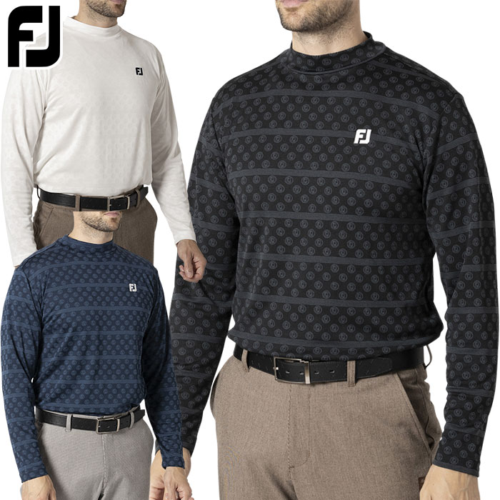 フットジョイ FOOTJOY MEN'S FJロゴジャカード 長袖モックネックシャツ メンズ FJ-F24-S11 ゴルフウェア ゴルフ 2024秋冬モデル 日本正規品
