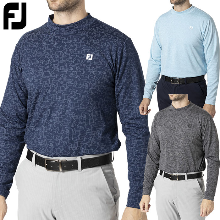 フットジョイ FOOTJOY MEN'S 起毛スコティッシュプリント 長袖モックネックシャツ メンズ FJ-F24-S17 ゴルフウェア ゴルフ 2024秋冬モデル 日本正規品