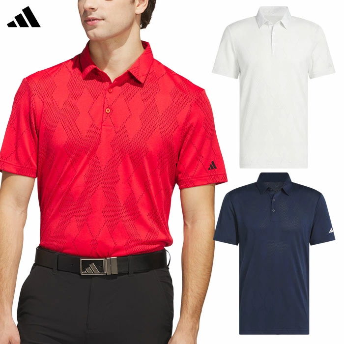 アディダス メッシュアーガイル 半袖シャツ KUH63 メンズ ゴルフウェア ゴルフ 2025春夏モデル adidas 日本正規品