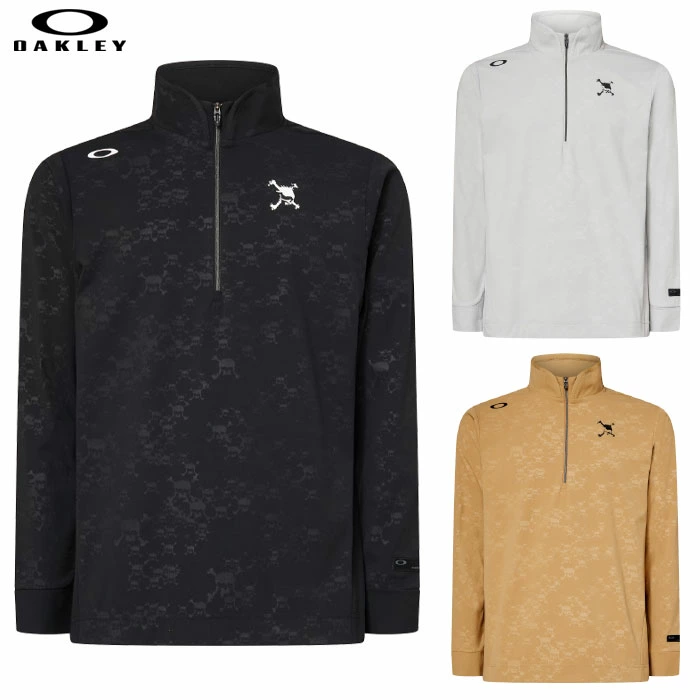 オークリー OAKLEY シャツ Skull Embossed LS Mock Shirt メンズ 長袖 FOA408241 ゴルフ 2025秋冬モデル 日本正規品
