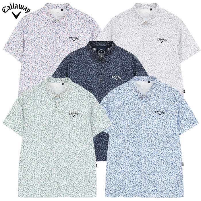 キャロウェイ ミニカノコ小花総柄半袖シャツ C26134112 メンズ Callaway ゴルフウェア 2026春夏モデル 日本正規品