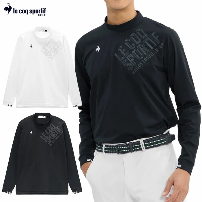 ルコックスポルティフ ロゴプリント長袖モックネックシャツ LG6SLS50M メンズ ゴルフウェア ゴルフ le coq sportif golf 2026春夏モデル 日本正規品