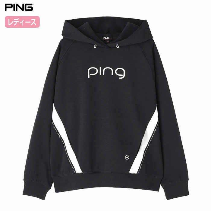 ピン PING 全方向ストレッチ接結裏メッシュ切替ロゴテープスウェットフーディ 621-6162202 長袖 レディース ゴルフウェア 2026春夏モデル 日本正規品