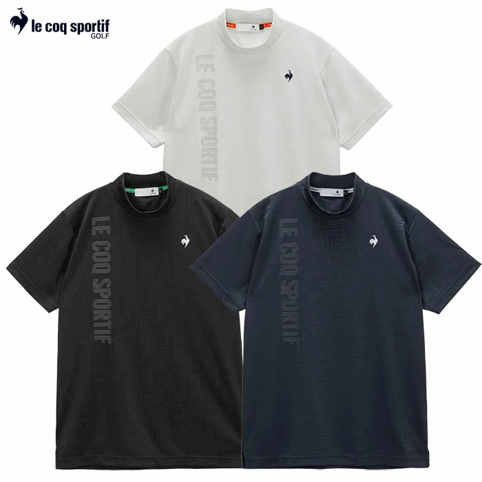 ルコックスポルティフ チェックジャカード半袖モックネックシャツ LG6SHS50M メンズ ゴルフウェア ゴルフ le coq sportif golf 2026春夏モデル 日本正規品
