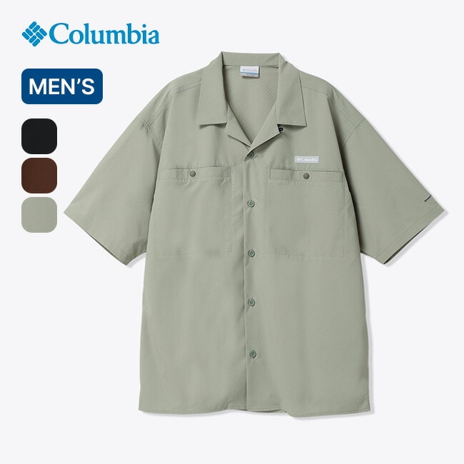 Columbia コロンビア クリスタルロックショートスリーブシャツ メンズ タバコ M