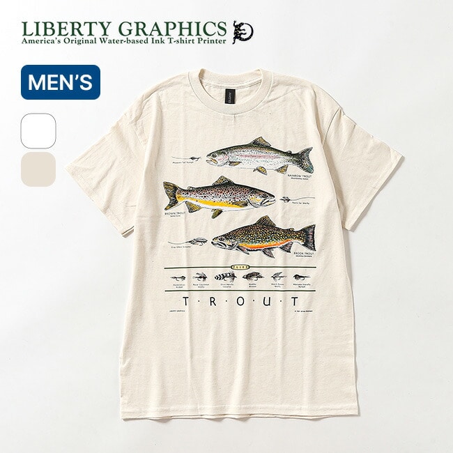 LIBERTY GRAPHICS リバティーグラフィック トラウト&フライズ ホワイト M
