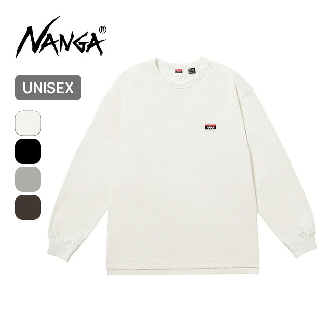 NANGA ナンガ エコハイブリッドボックスロゴエンブロイダリーL/S TEE ブラウン M