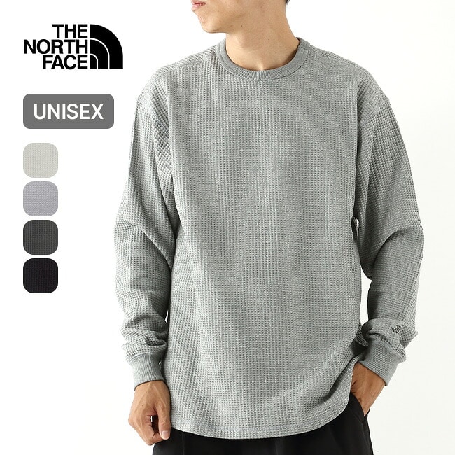 THE NORTH FACE ノースフェイス L/Sウォームワッフルクルー ユニセックス ミックスグレー S