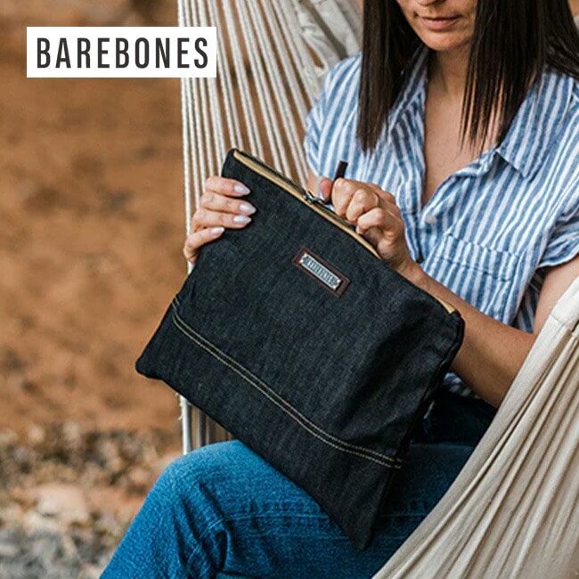 BAREBONES ベアボーンズ ニーラムラージジッパーポーチデニム