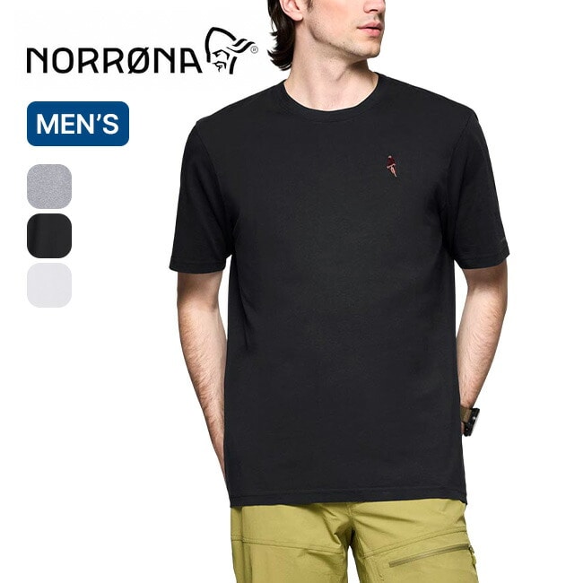NORRONA ノローナ /29 コットンアクティビティエンブロイダリーTシャツ メンズ