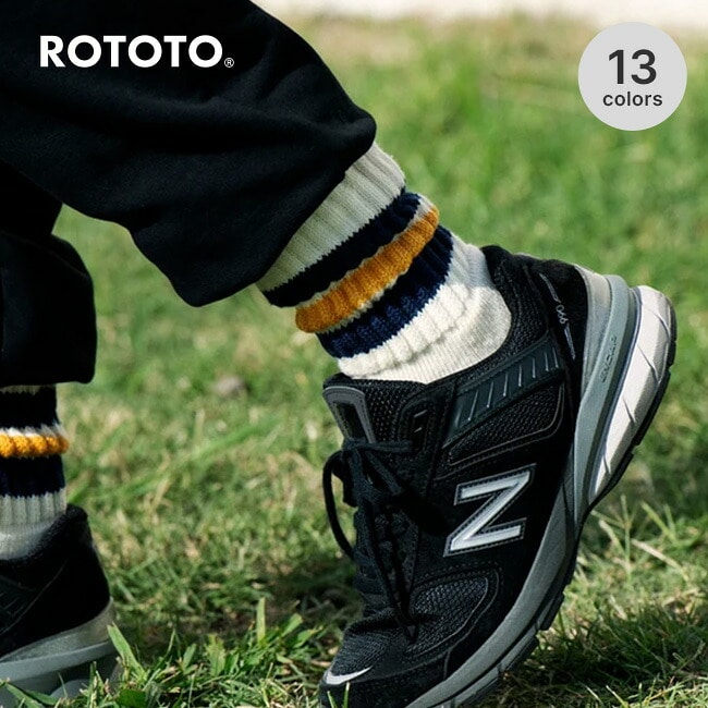 ROTOTO ロトト コースリブオールドスクールクルーソックス