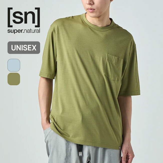 super.natural スーパーナチュラル メリノアルファ180ポケットS/S Tシャツ ユニセックス