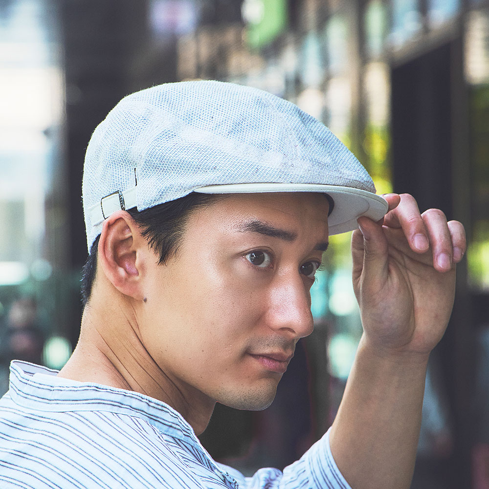ORIHARA STYLE 尾州からみ織り麻・風が通るハンチング・ベージュ