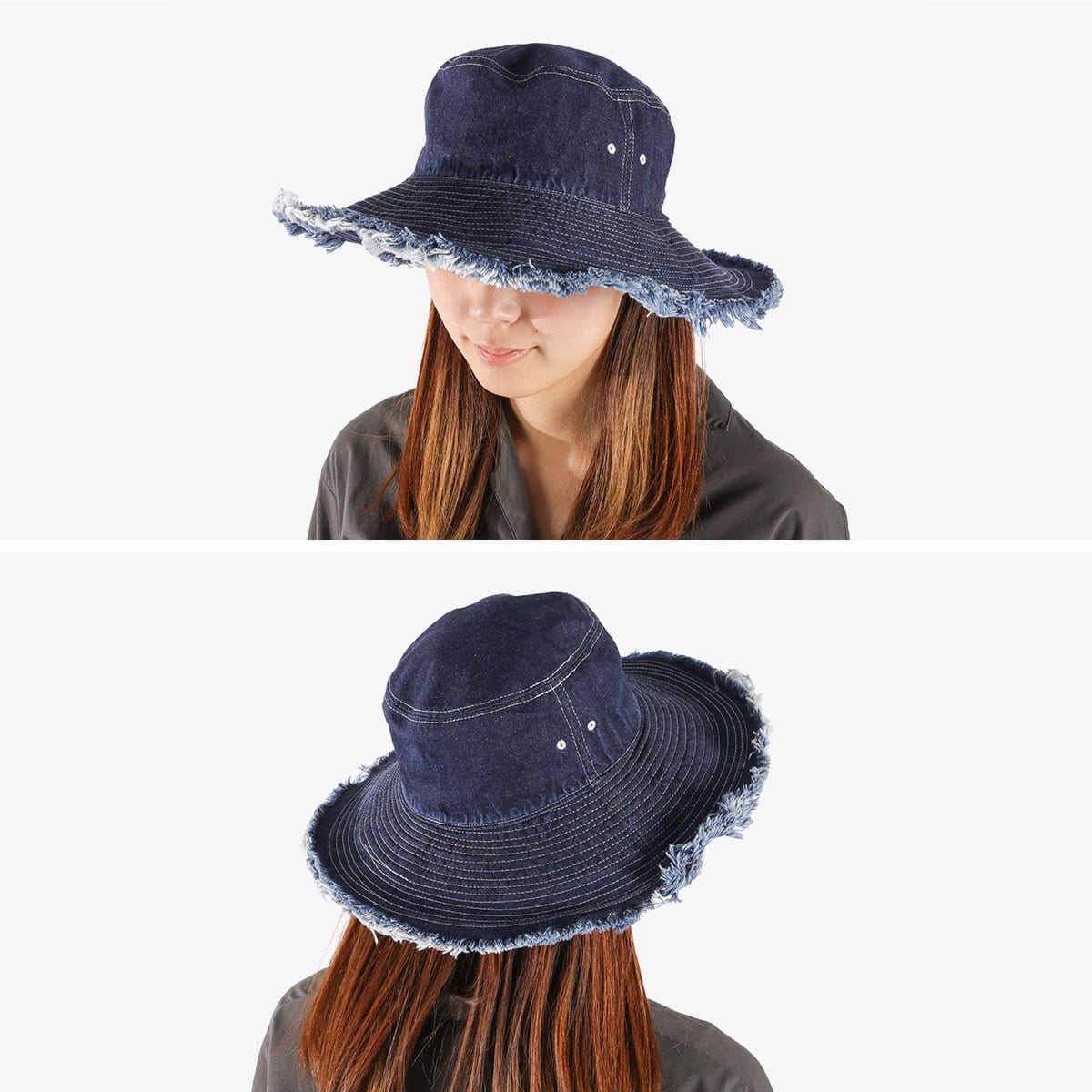 CA4LA ハット レディース メンズ カシラ 帽子 バケットハット 深め 春 夏 春夏 UV UVカット つば広 洗える 紫外線対策 大人 ブランド おしゃれ デニム 綿 カジュアル 日本製 BASABASA DENIM LONG COH-00010 NAVY