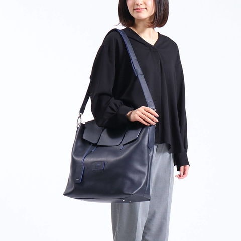 アエナ トートバッグ HMAEN ビジネスバッグ 2WAY ショルダー かぶせ 本革 大きめ A4 B4 SLBi KAMRI2nd カムリセカンド 斜めがけ 大容量 ビジネス 軽量 軽い 通勤 日本製 メンズ レディース ネイビーxコバルトブルー