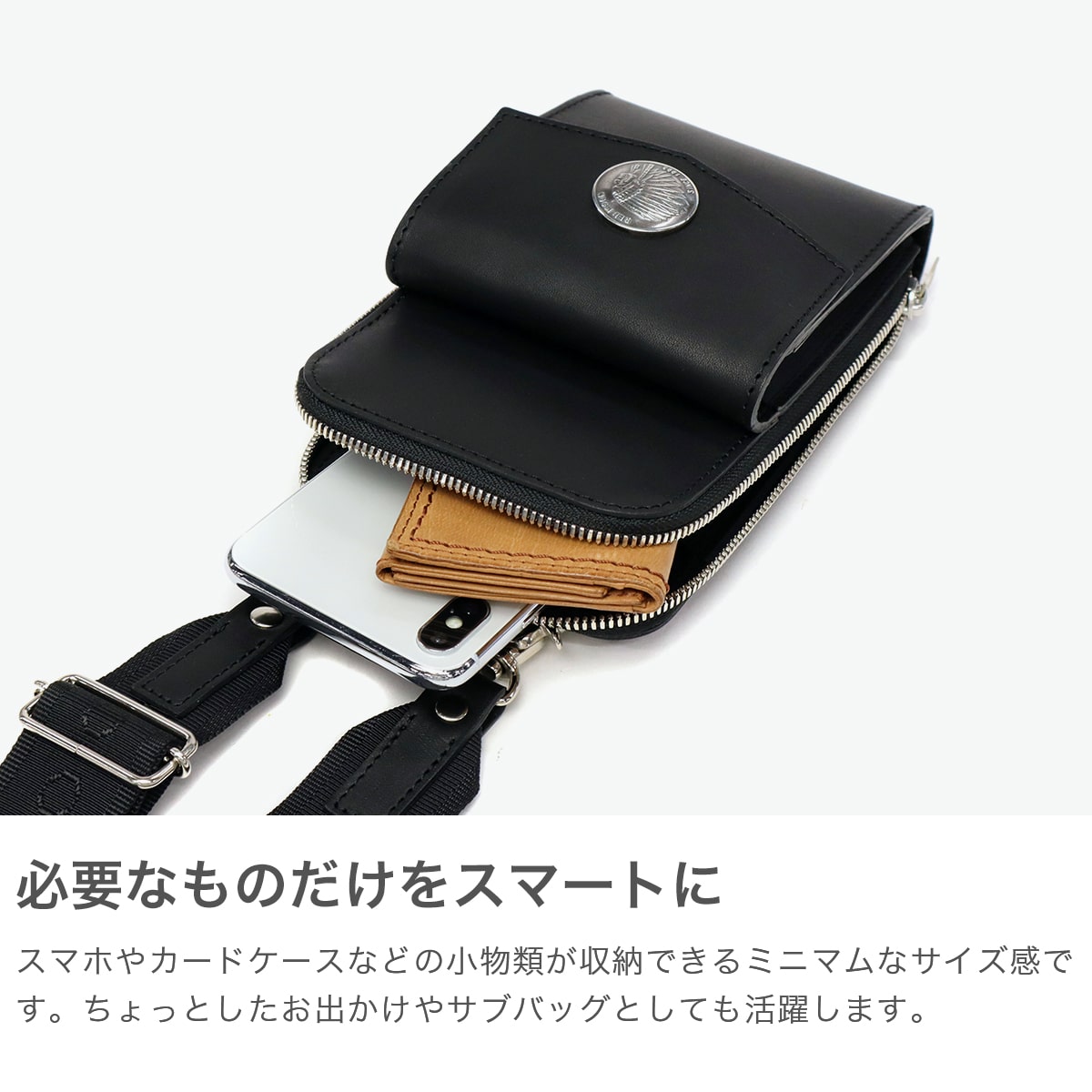 正規取扱店 レッドムーン ショルダーバッグ メンズ レディース 斜めがけバッグ ブランド REDMOON スマホショルダー 斜めがけ 小さめ 革 本革 オイルレザー 大人 軽量 軽い アメカジ かっこいい おしゃれ RM-SPPS-A30 タン