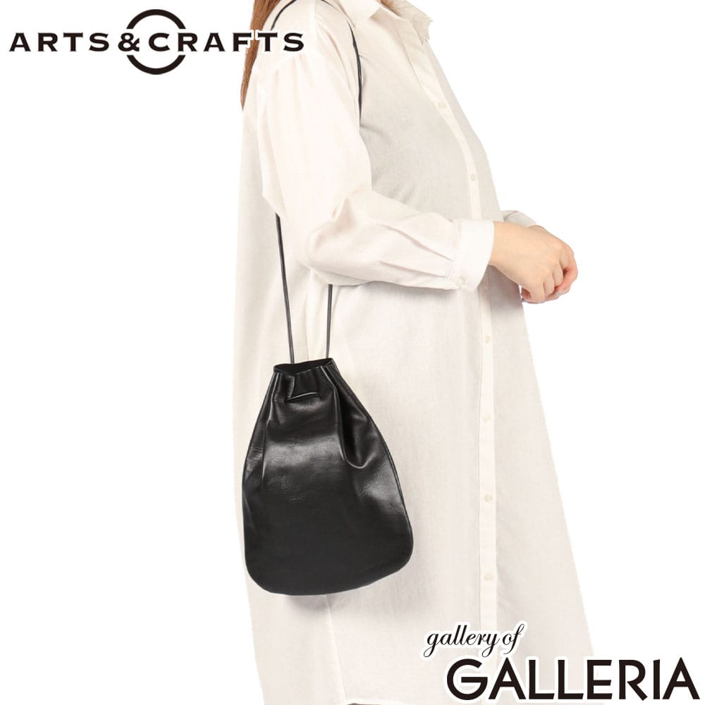 ARTS＆CRAFTS アーツアンドクラフツ 巾着バッグ コンパクト 日本製 HORSE LEATHER DROP SHAPE POUCH M