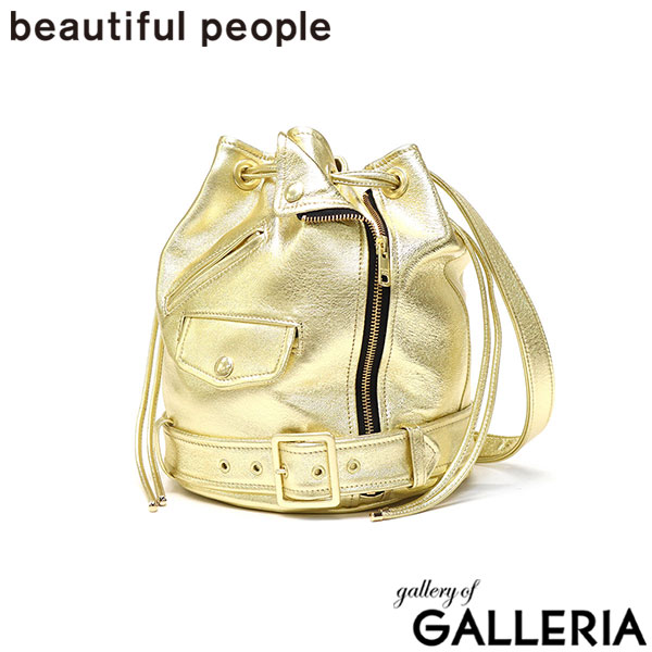ビューティフルピープル ショルダーバッグ レディース 斜めがけバッグ ブランド beautiful people バッグ 斜めがけ 大人 軽量 小さめ レザー 羊革 モード 巾着型 A5 日本製 riders drawstring bag 1525612005