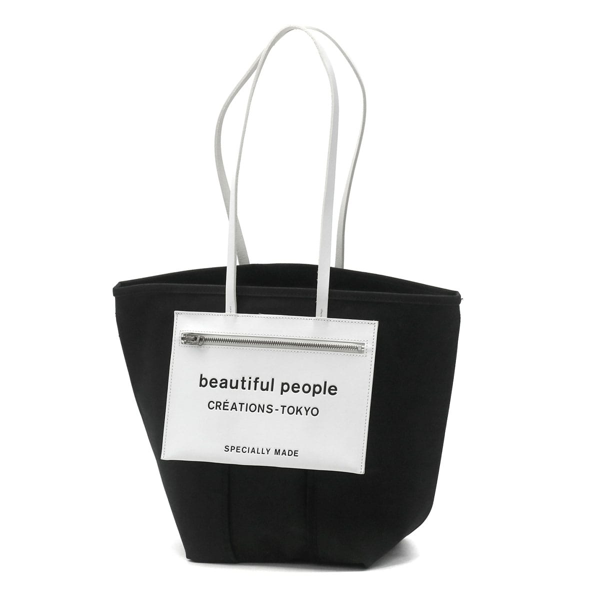 ビューティフルピープル トートバッグ キャンバス beautiful people lining logo pocket tote bag トート バッグ 大きめ コットン 通学 通勤 A4 日本製 レディース 7215611968 611968