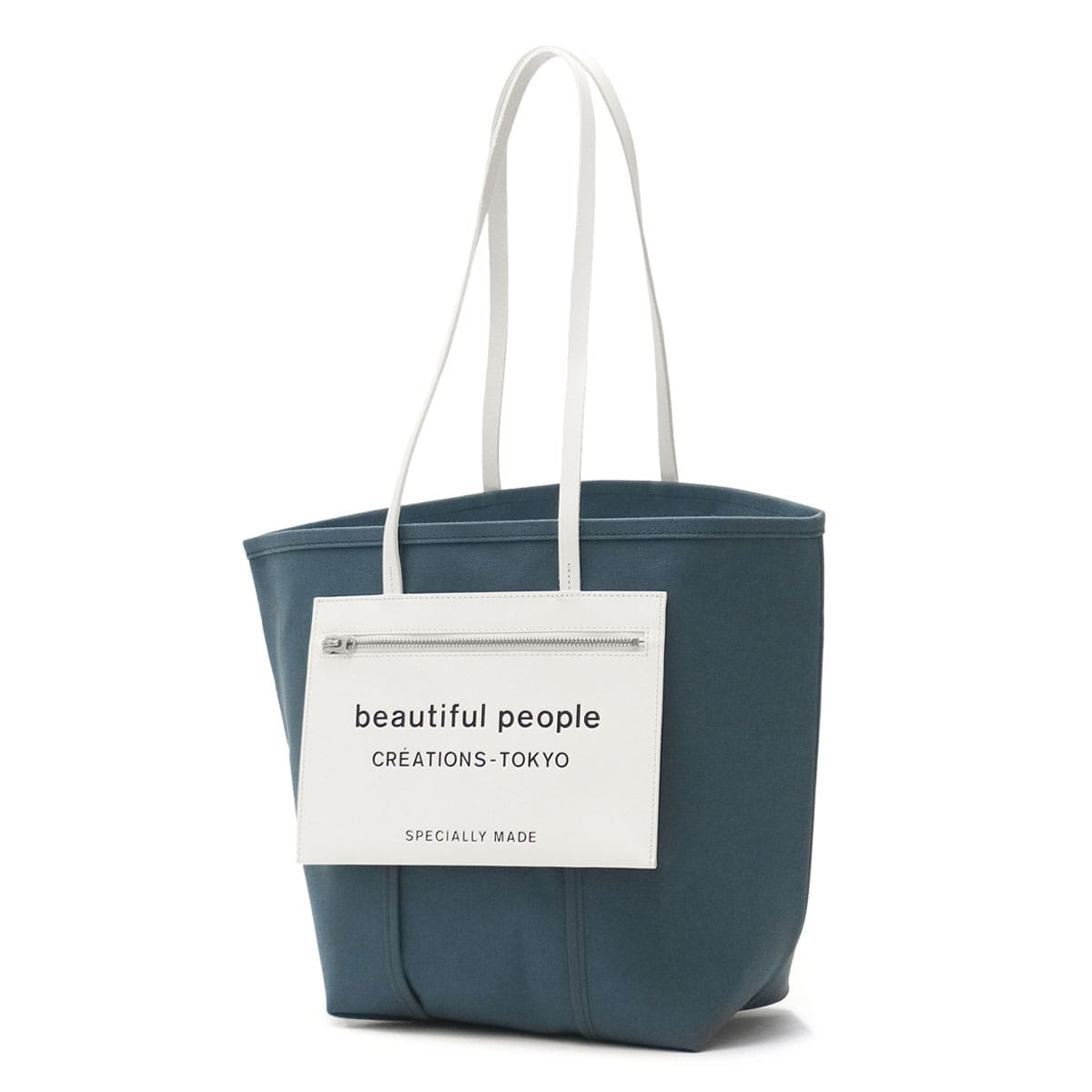 ビューティフルピープル トートバッグ キャンバス beautiful people lining logo pocket tote bag トート バッグ 大きめ コットン 通学 通勤 A4 日本製 レディース 7215611968 611968