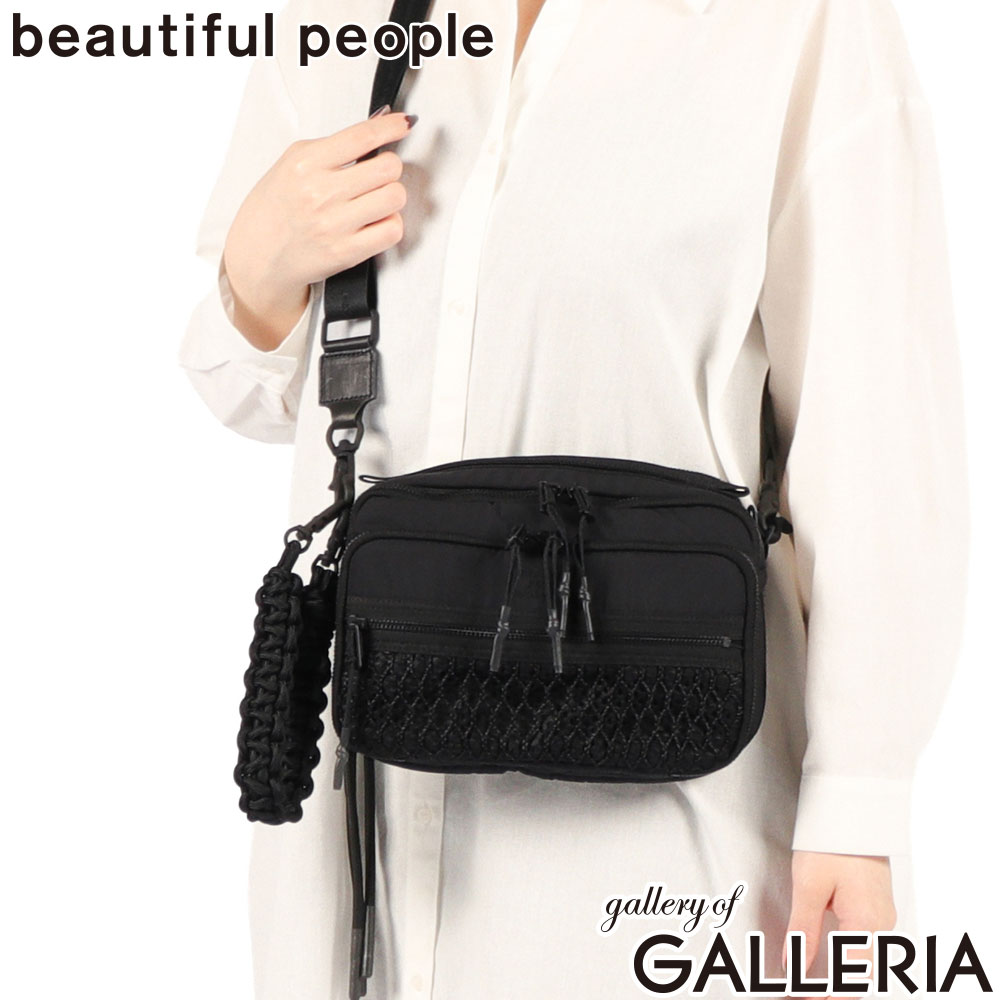 beautiful people ビューティフルピープル ショルダーバッグ 黒 日本製 over engineering box pouch bag 611982