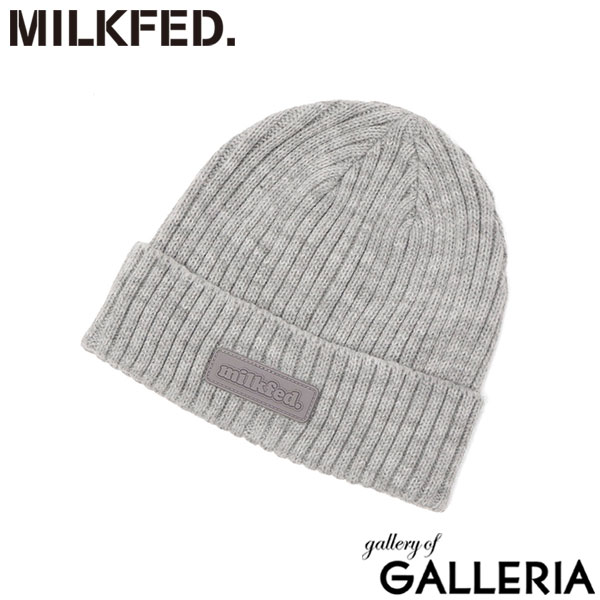 メール便  ミルクフェド ニット帽 レディース MILKFED. ブランド 秋冬 帽子 ニット 冬 秋 おしゃれ ニット帽子 かわいい ロゴ シンプル カジュアル 防寒 暖かい アクリル RUBBER PATCH KNIT CAP 103253051003