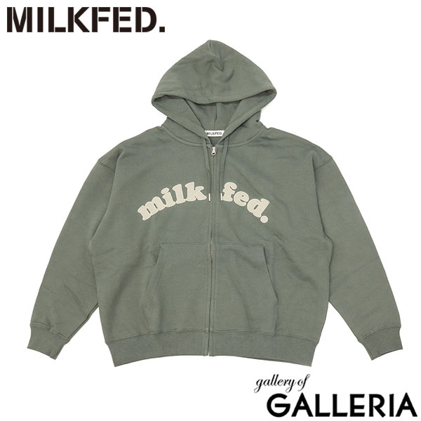 ミルクフェド パーカー レディース 大きいサイズ ジップ MILKFED. アウター 秋 冬 おしゃれ 女子 かわいい ロゴ ファスナー ジップパーカー ブランド フーディー ARCH COOPER LOGO ZIP UP HOODIE 103253012001