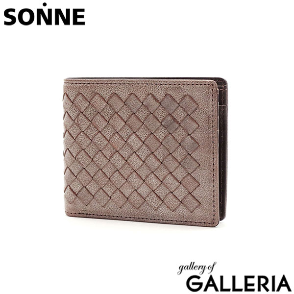 ゾンネ 二つ折り財布 SONNE SIBILLA シビラ 財布 二つ折り 折り財布 コンパクト メッシュ カード入れ 小銭入れ 本革 革 レザー 軽量 メンズ レディース SOM003