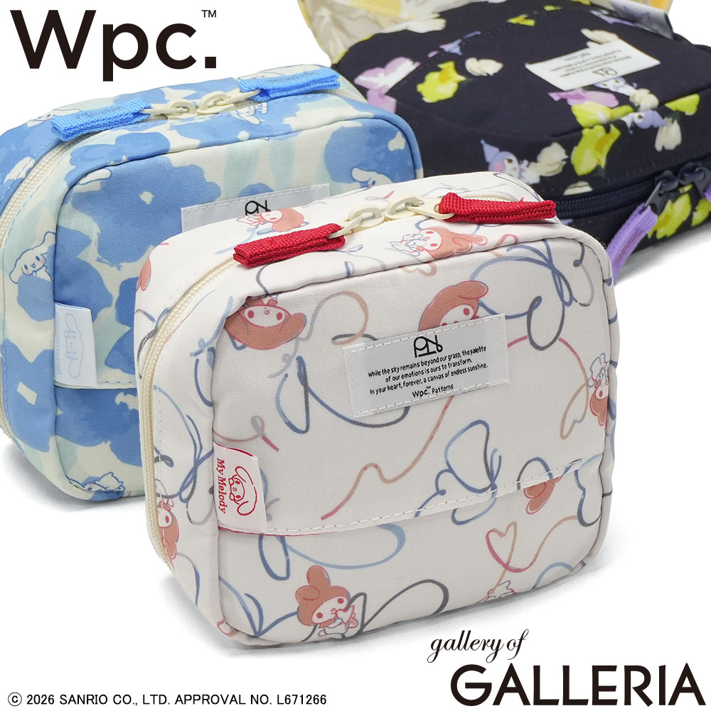 ダブリュピーシー Wpc. ポーチ 旅行 コスメ 大容量 マチあり 化粧ポーチ メイクポーチ 水彩風 Wpc.Patterns サンリオキャラクターズ 撥水スクエアポーチ W140