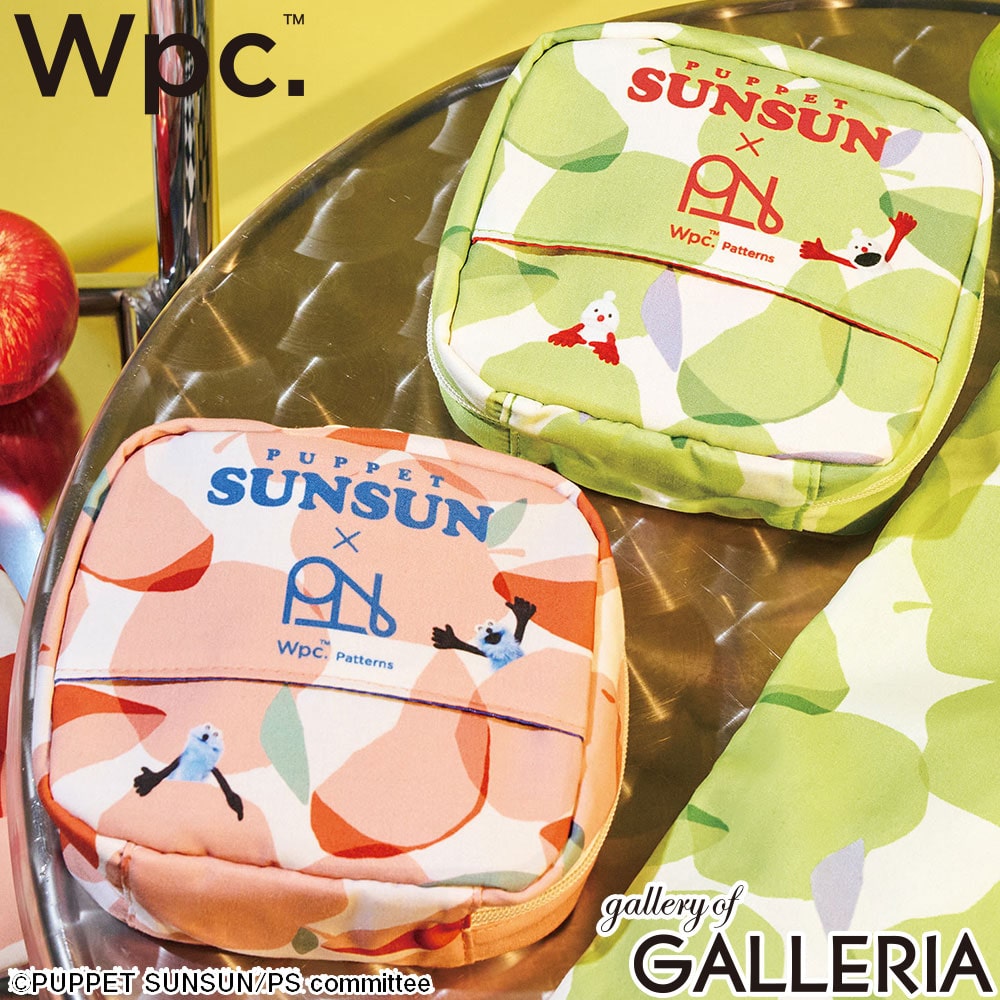 ダブリュピーシー Wpc. ポーチ リンゴ柄 かわいい スンスン ノンノン パペットスンスン × Patterns はっ水スクエアポーチ W140-PS
