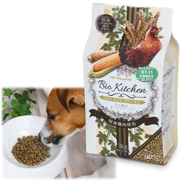 ペットパラダイス 国産 ドッグフード 全犬種用 全年齢用 小粒 保存料・着色料・香料不使用 ドライ( ビオキッチン 3kg (500g×6袋）