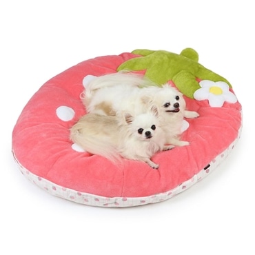 ペットパラダイス 犬 ペットベッド パステル ピンク 苺 クッション (90×92㎝) 寝具